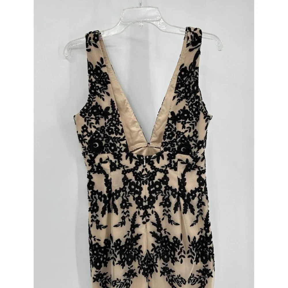 BARDOT dress sheer lace floral pencil wiggle party cocktail nude black SMALL - Picture 8 of 12